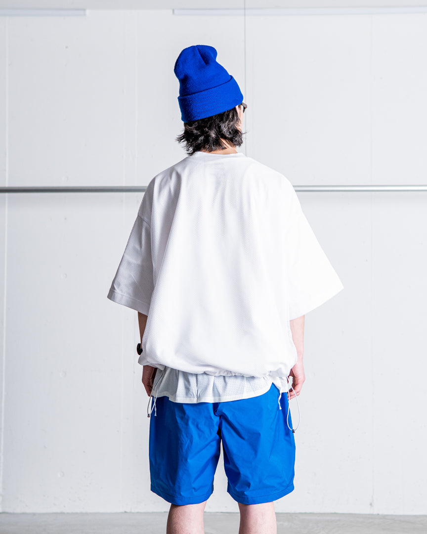 is-ness BALLOON DOUBLE LAYERED MESH SHORT SLEEVE TSHIRT