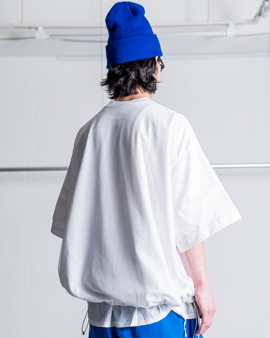 is-ness BALLOON DOUBLE LAYERED MESH SHORT SLEEVE TSHIRT