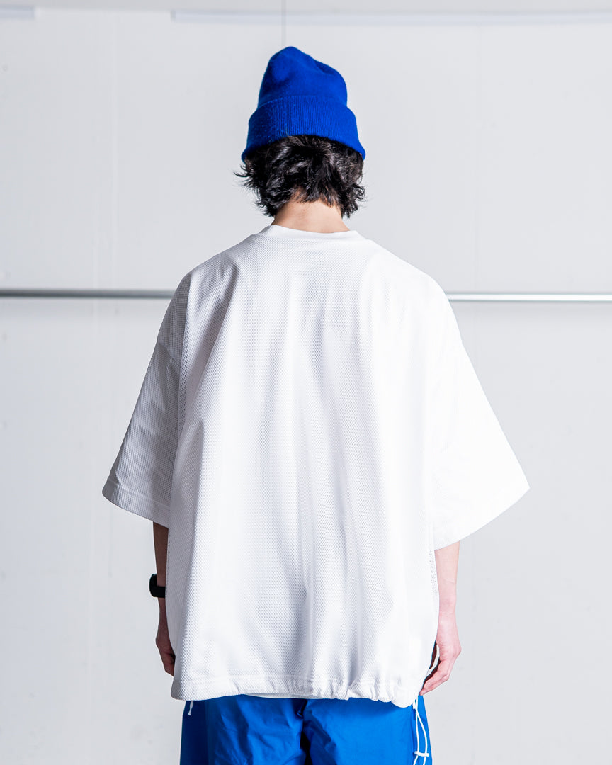 is-ness BALLOON DOUBLE LAYERED MESH SHORT SLEEVE TSHIRT