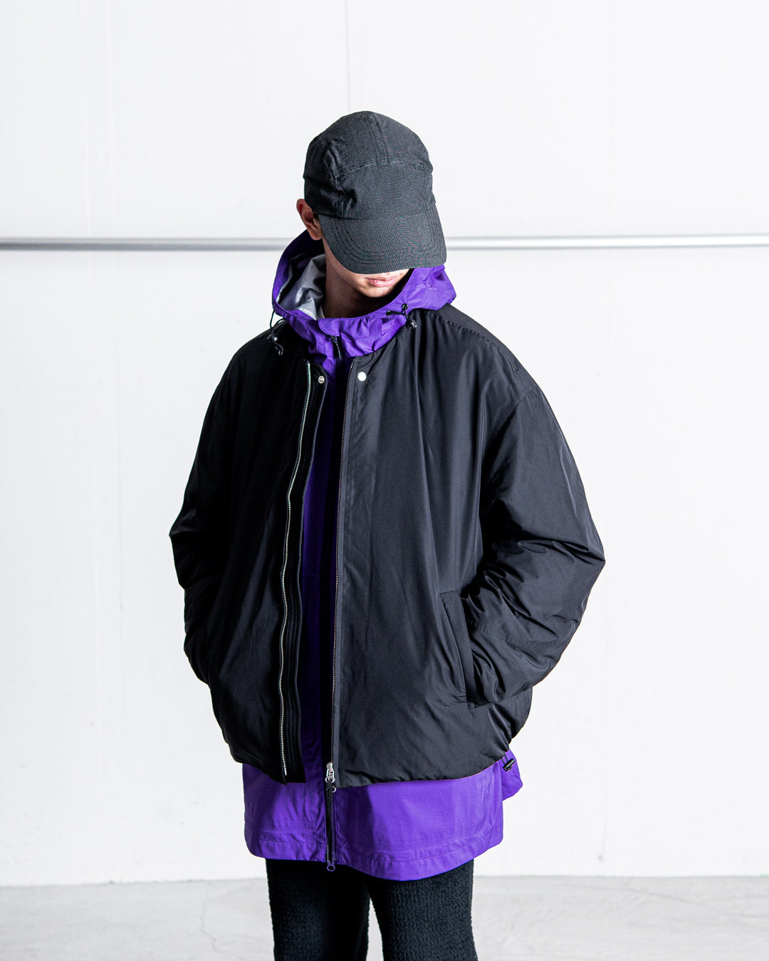 YDOT COLLARLESS BOMBER DOWN JACKET