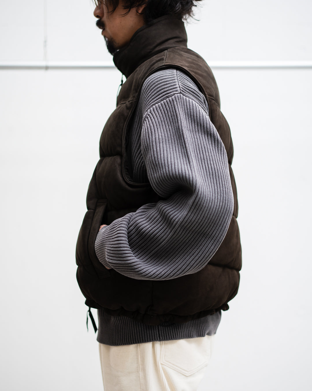 CCU PADDING VEST - COW NUBUCK