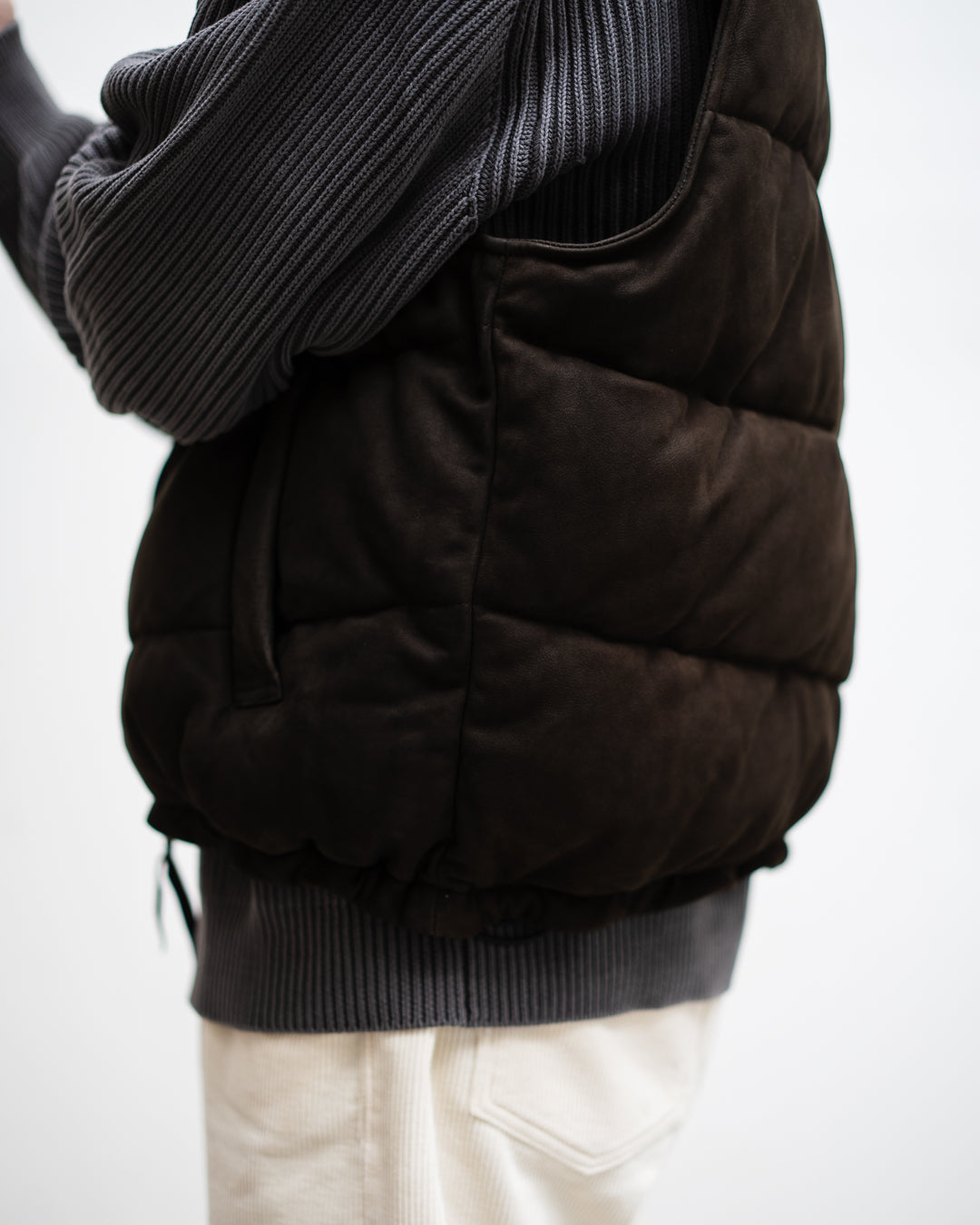 CCU PADDING VEST - COW NUBUCK