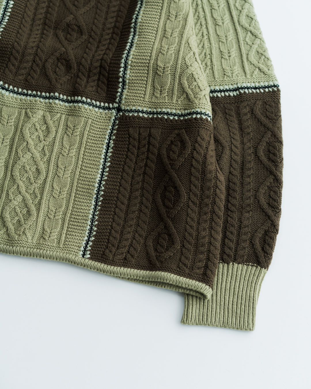 Children of the discordance RE Patchwork Cable Knit Pullover