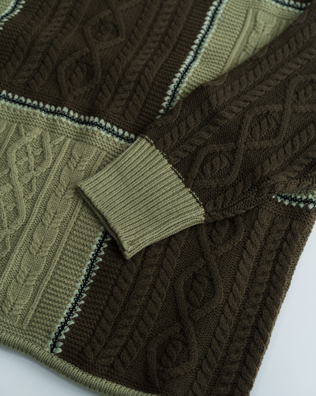 Children of the discordance RE Patchwork Cable Knit Pullover