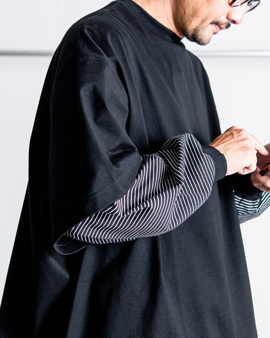 is-ness BALLOON LAYERED LONG SLEEVE T SHIRT