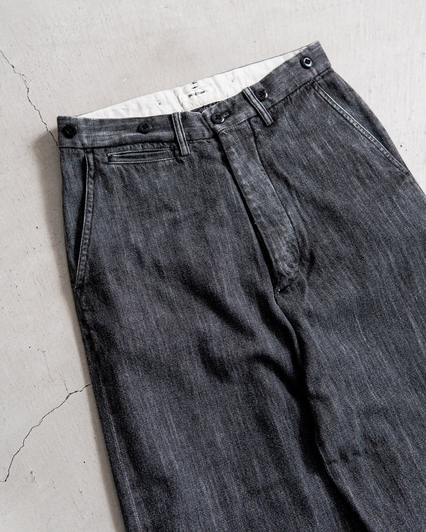 INTERIM VINTAGE FADE LIGHT DENIM MIL BAGGY TROUSER