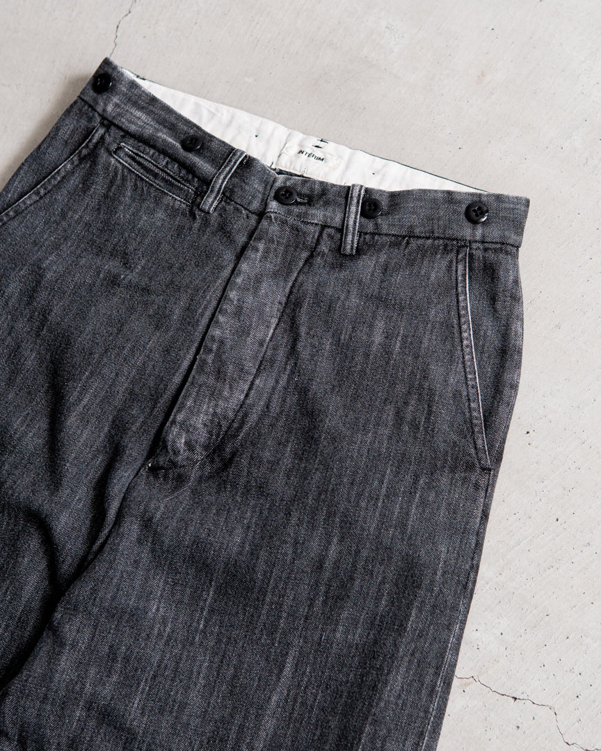 INTERIM VINTAGE FADE LIGHT DENIM MIL BAGGY TROUSER
