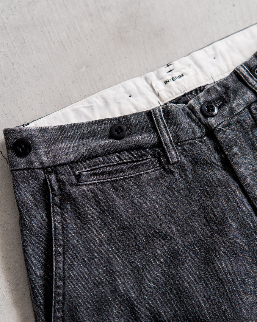 INTERIM VINTAGE FADE LIGHT DENIM MIL BAGGY TROUSER