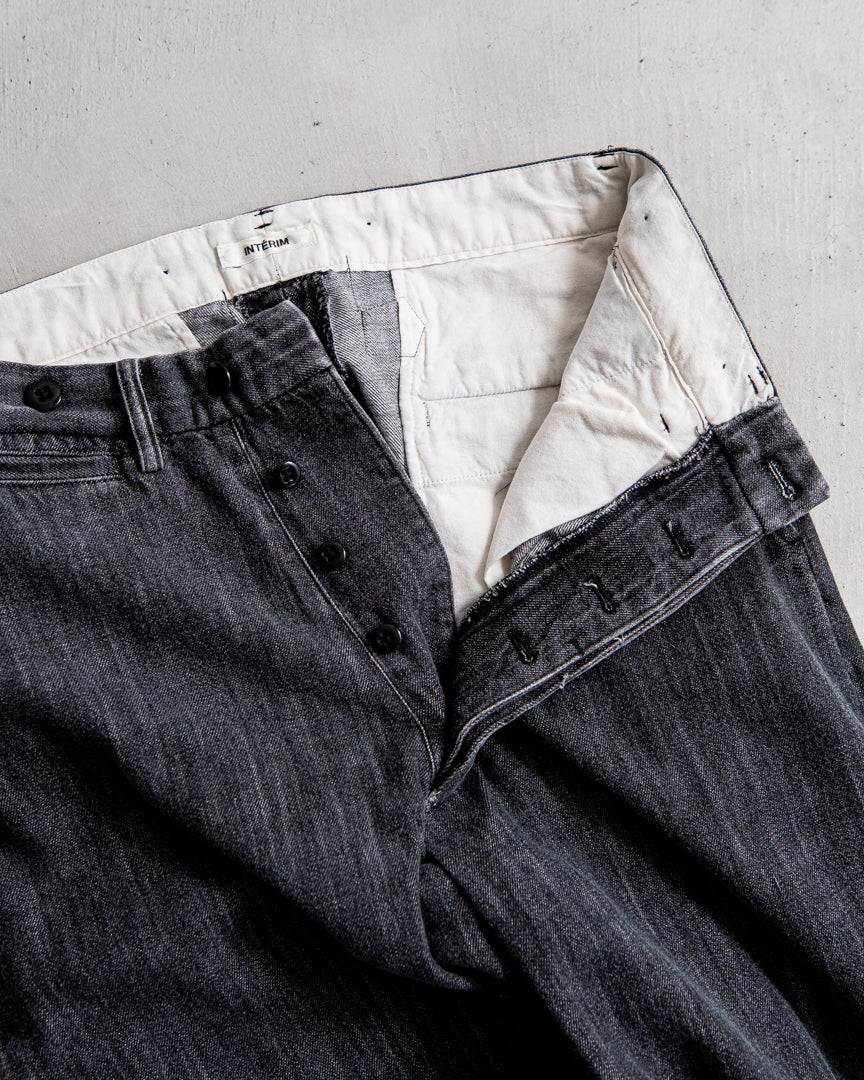 INTERIM VINTAGE FADE LIGHT DENIM MIL BAGGY TROUSER