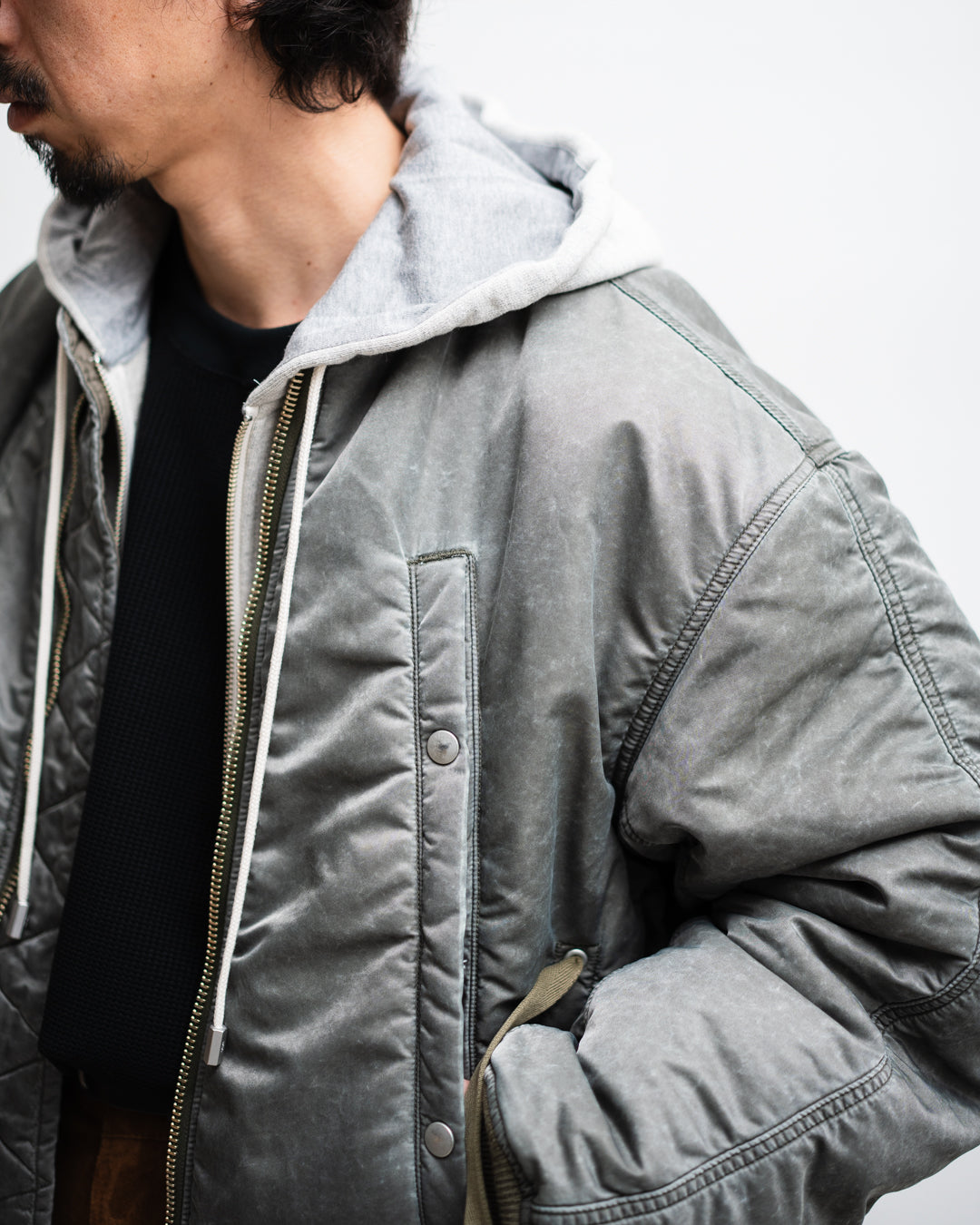Name. WIDE POCKET FLIGHT JACKET : FADED