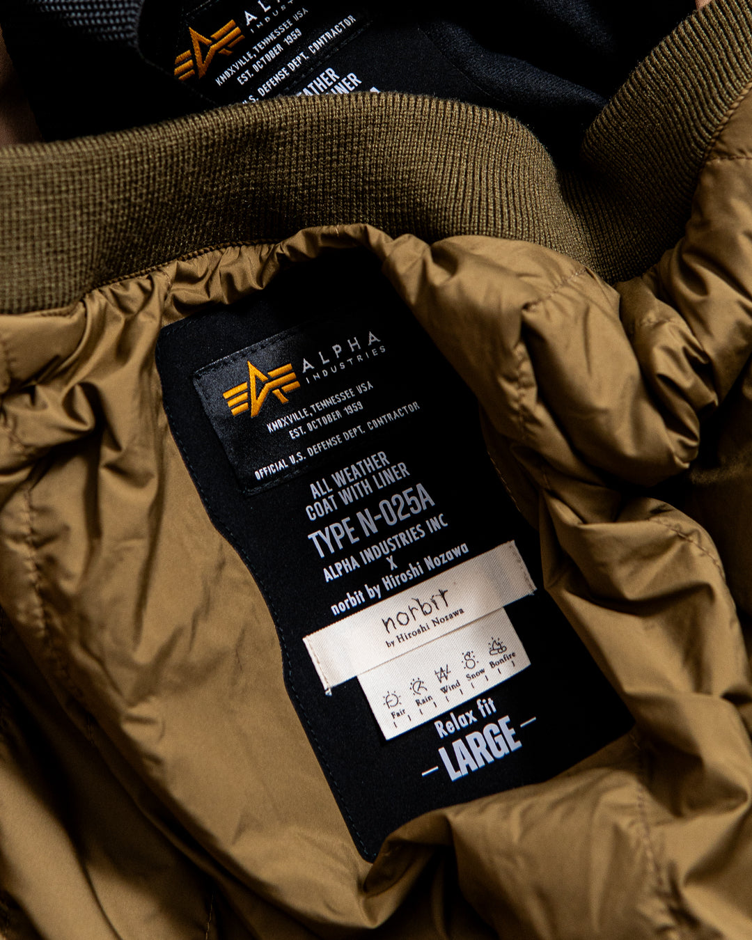 【Collaboration】norbit × Alpha industries All Weather Tech N3B (With liner)