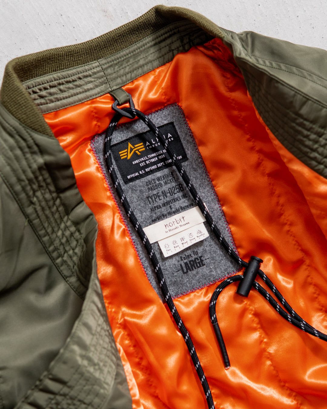 【Collaboration】norbit × Alpha industries N3B Samue Jacket