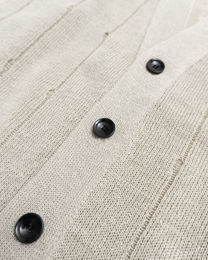 BLAHW COTTON SILK SLIT STRIPE CARDIGAN