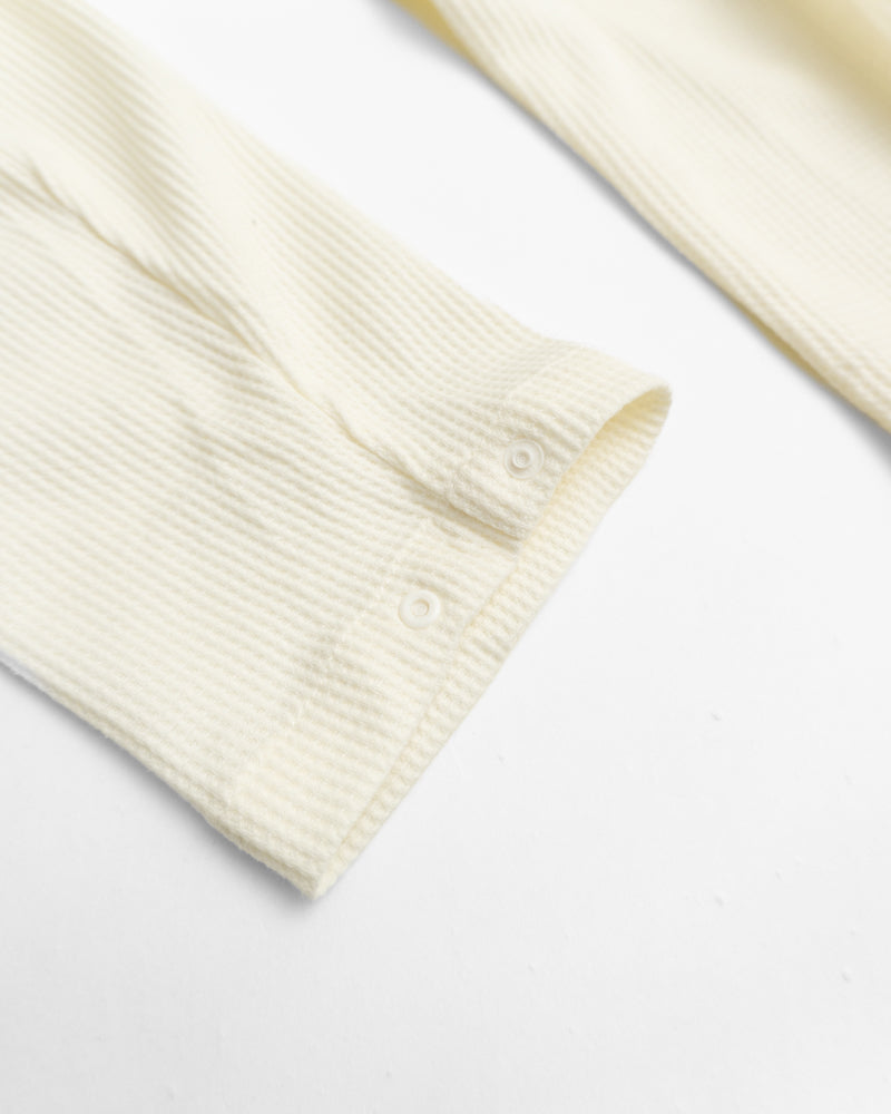 WHIMSY SNAP SLEEVE WAFFLE TOP