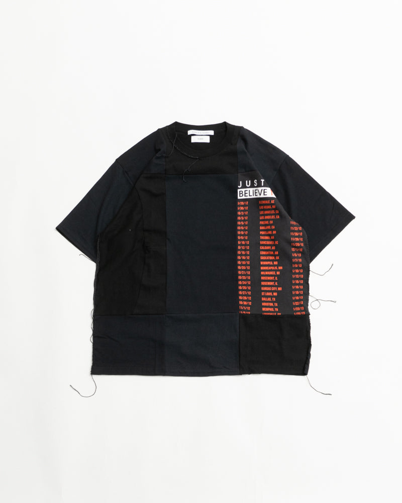 Children of the discordance RE-CONSTRUCTED VINTAGE PATCHWORK TEE G - BLACK