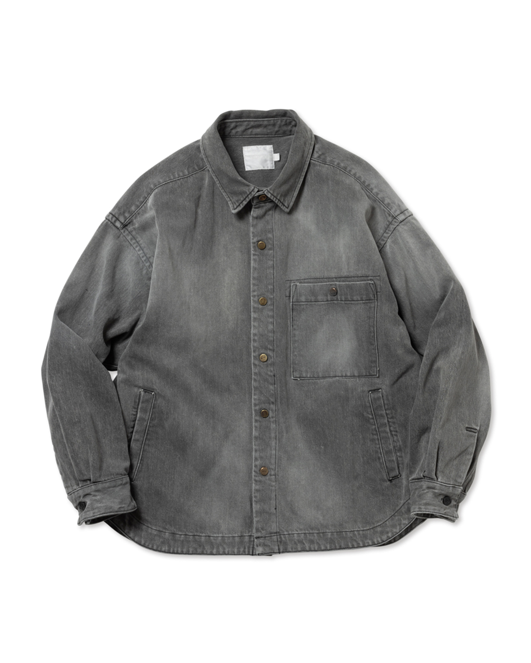 [9.21 sat 12:00 Release] ROTOL SNAP BUTTON BLACK DENIM SHIRT DAMAGE