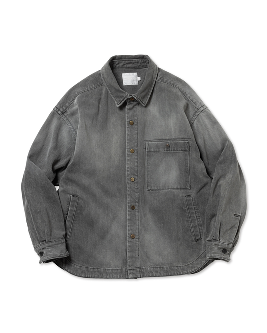 ROTOL SNAP BUTTON BLACK DENIM SHIRT DAMAGE