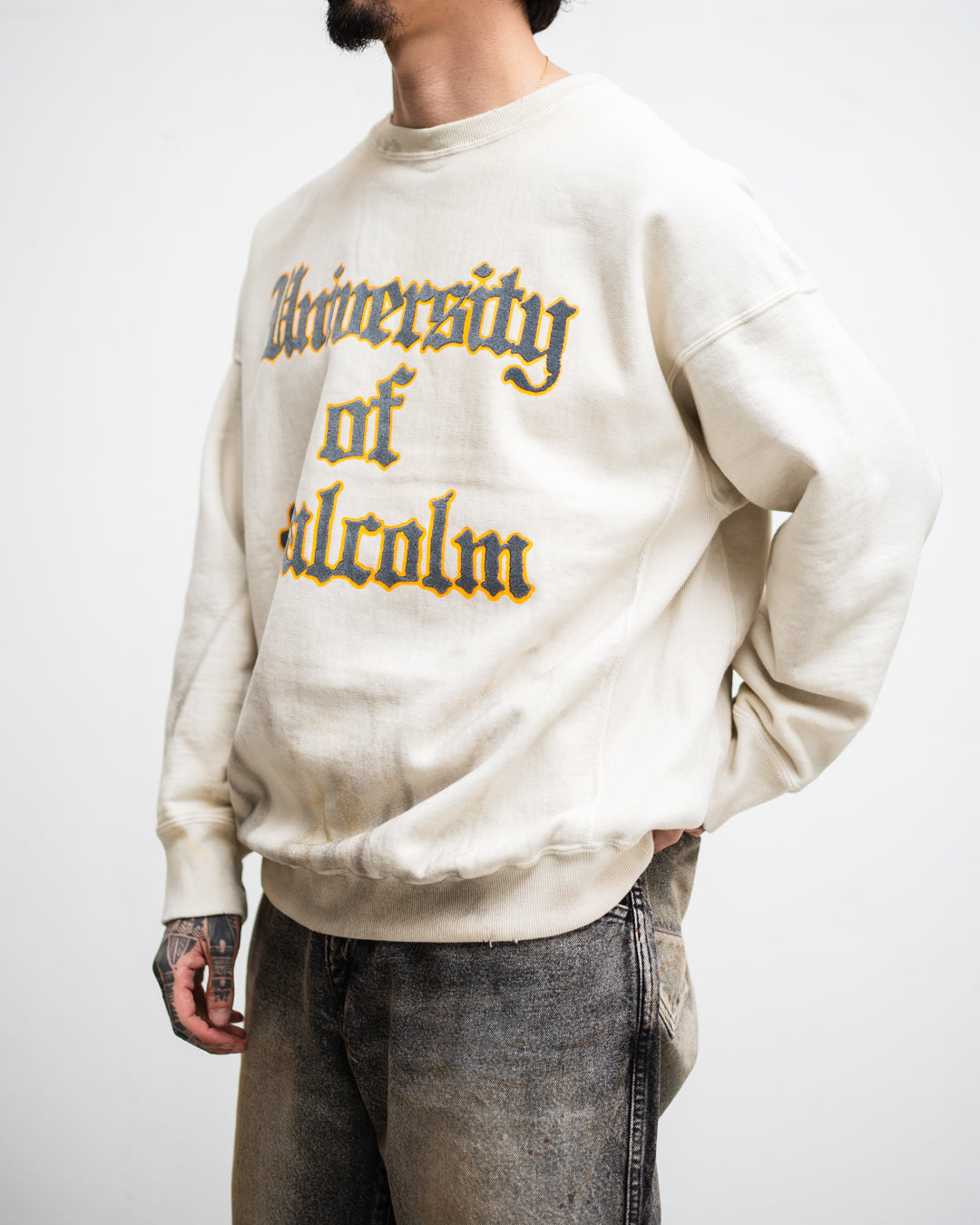 通販] BOWWOW(バウワウ) UNIV. MACLAREN LETTERING SWEATSHIRT AGED