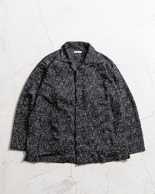 INTERIM DEADSTOCK HYPER BIG FLY FRONT SHIIRTS JACKET - TEXTURED DONEGAL BOUCLÉ