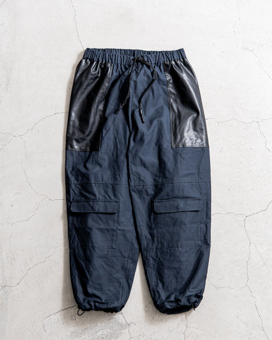 UNTRACE Leather patch baker pants  _190
