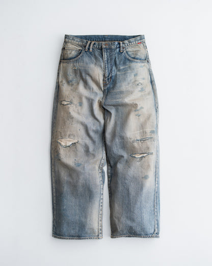 ANACHRONORM REMAKED WIDE 5P DENIM PANTS - LIGHT INDIGO