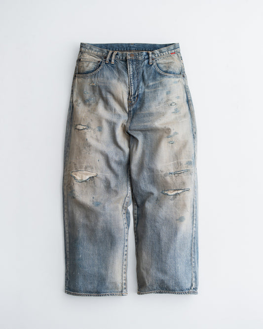 ANACHRONORM REMAKED WIDE 5P DENIM PANTS - LIGHT INDIGO