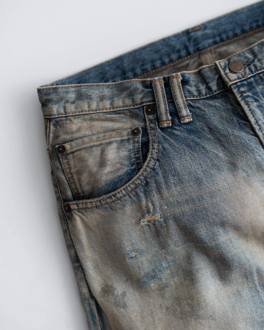 ANACHRONORM REMAKED WIDE 5P DENIM PANTS - LIGHT INDIGO