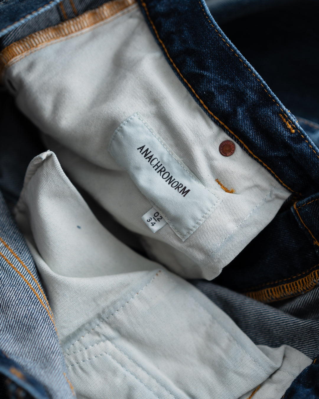 ANACHRONORM REMAKED WIDE 5P DENIM PANTS - DARK INDIGO
