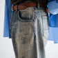 ANACHRONORM REMAKED WIDE 5P DENIM PANTS - LIGHT INDIGO
