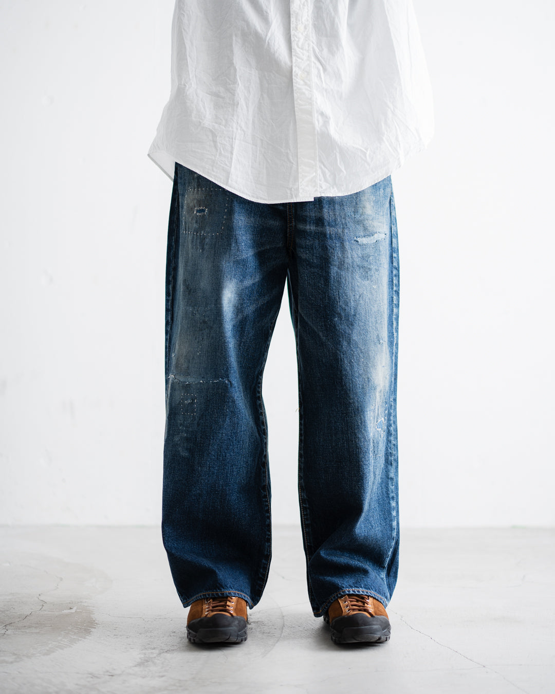 ANACHRONORM REMAKED WIDE 5P DENIM PANTS - DARK INDIGO