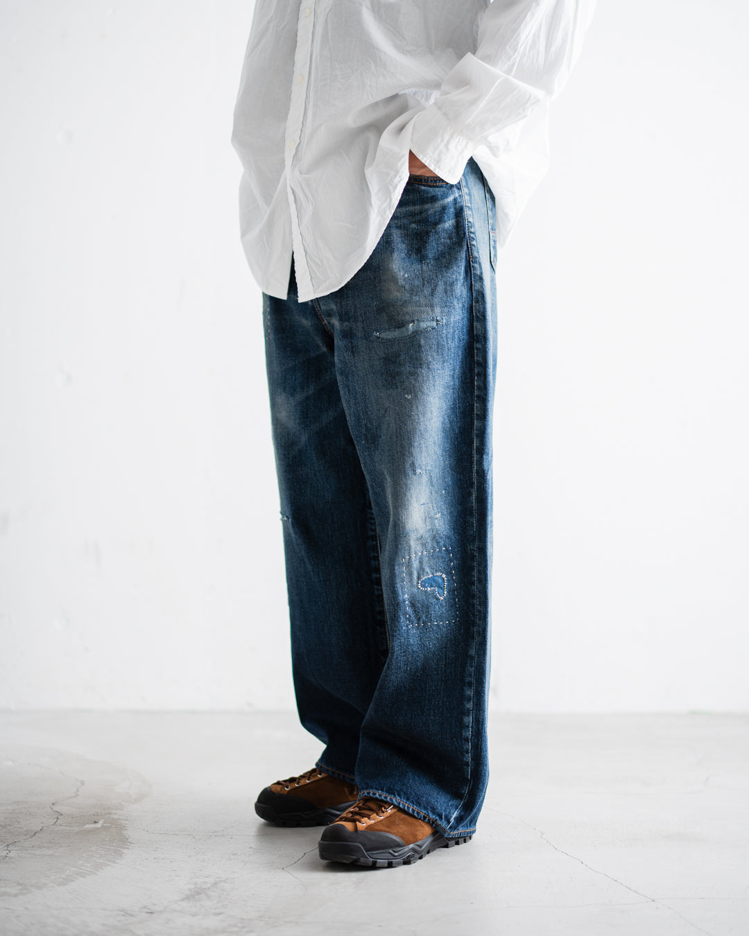 ANACHRONORM REMAKED WIDE 5P DENIM PANTS - DARK INDIGO