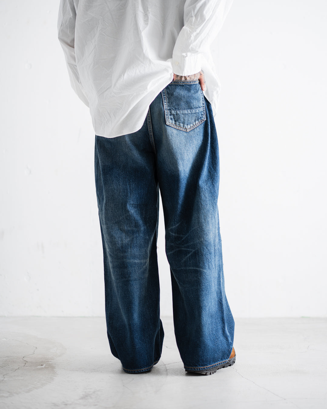 ANACHRONORM REMAKED WIDE 5P DENIM PANTS - DARK INDIGO
