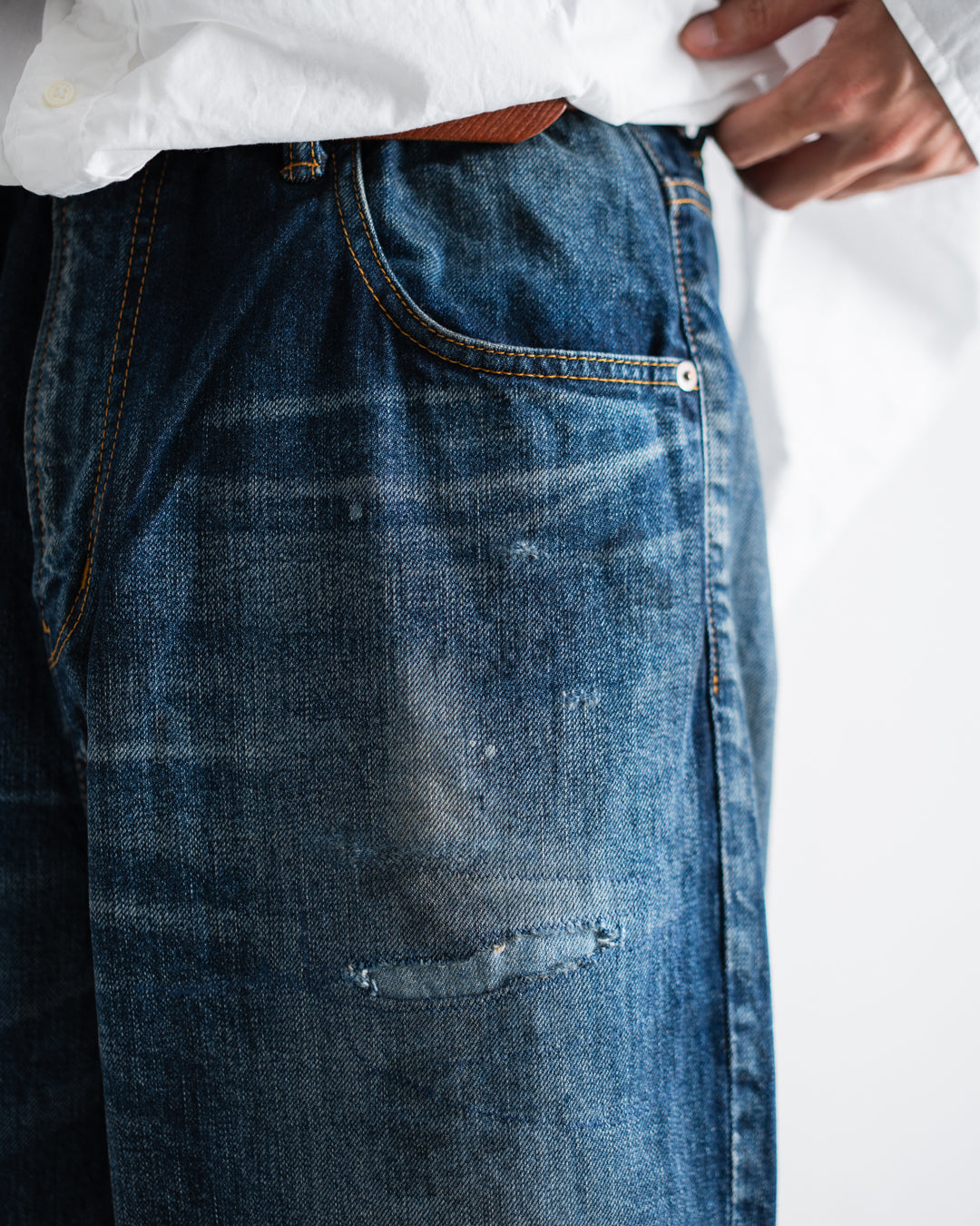 ANACHRONORM REMAKED WIDE 5P DENIM PANTS - DARK INDIGO