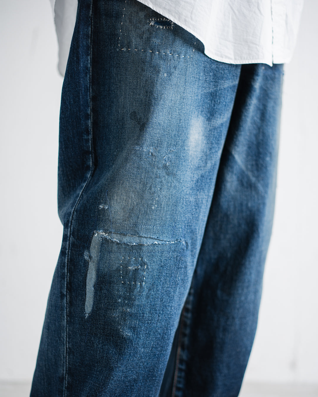 ANACHRONORM REMAKED WIDE 5P DENIM PANTS - DARK INDIGO