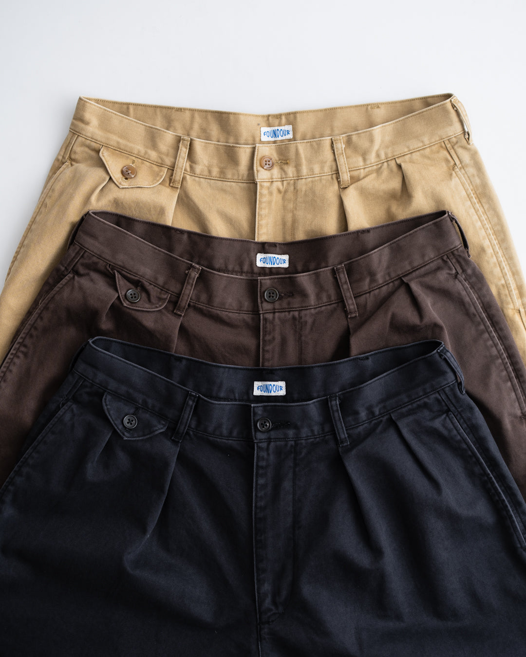 [9.19 sat 12:00 Release] FOUNDOUR COTTON WIDE TUCK CHINOS
