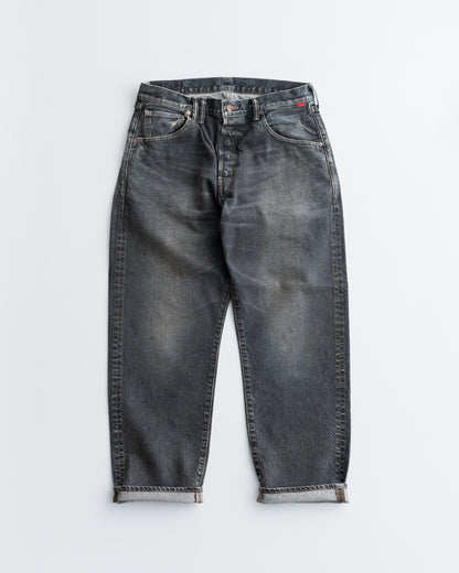 ANACHRONORM REGULAR TAPERED WASHED 5P BLACK DENIM PANTS BLACK (AGING) AN342-W