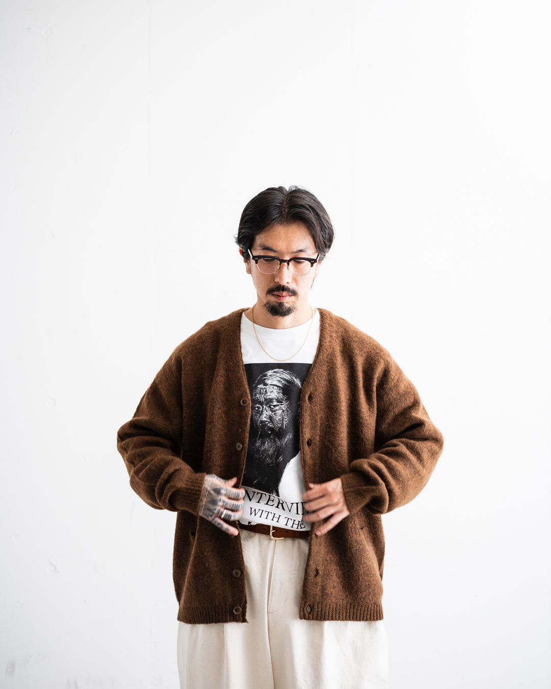 TOWNCRAFT MOHAIR SHAGGY CARDIGAN