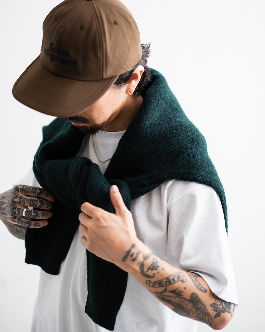 TOWNCRAFT MOHAIR SHAGGY CARDIGAN