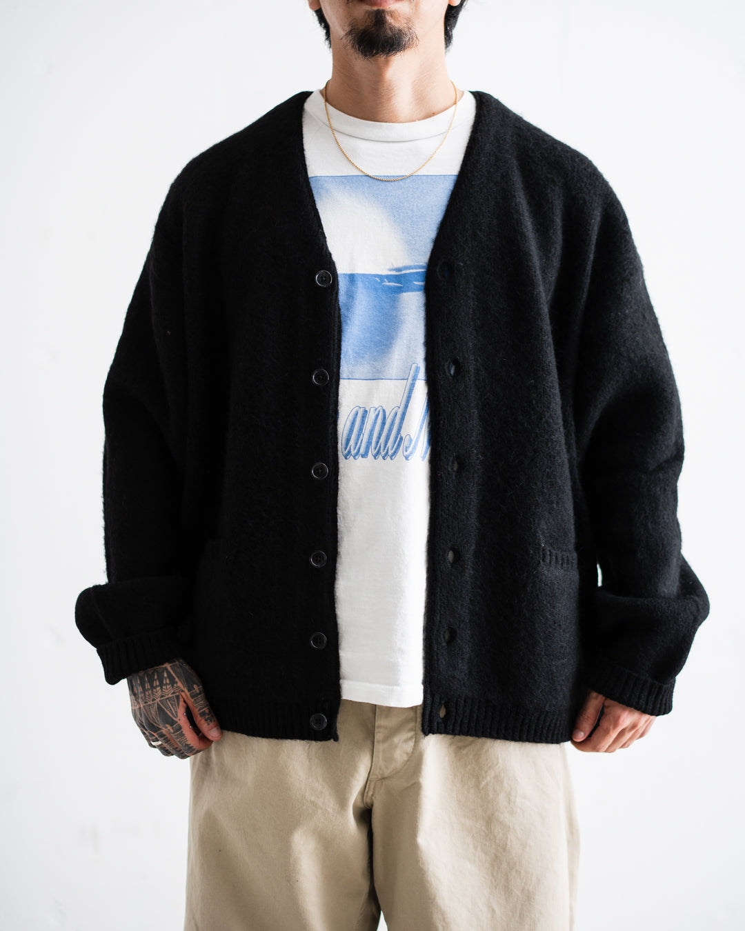 TOWNCRAFT MOHAIR SHAGGY CARDIGAN