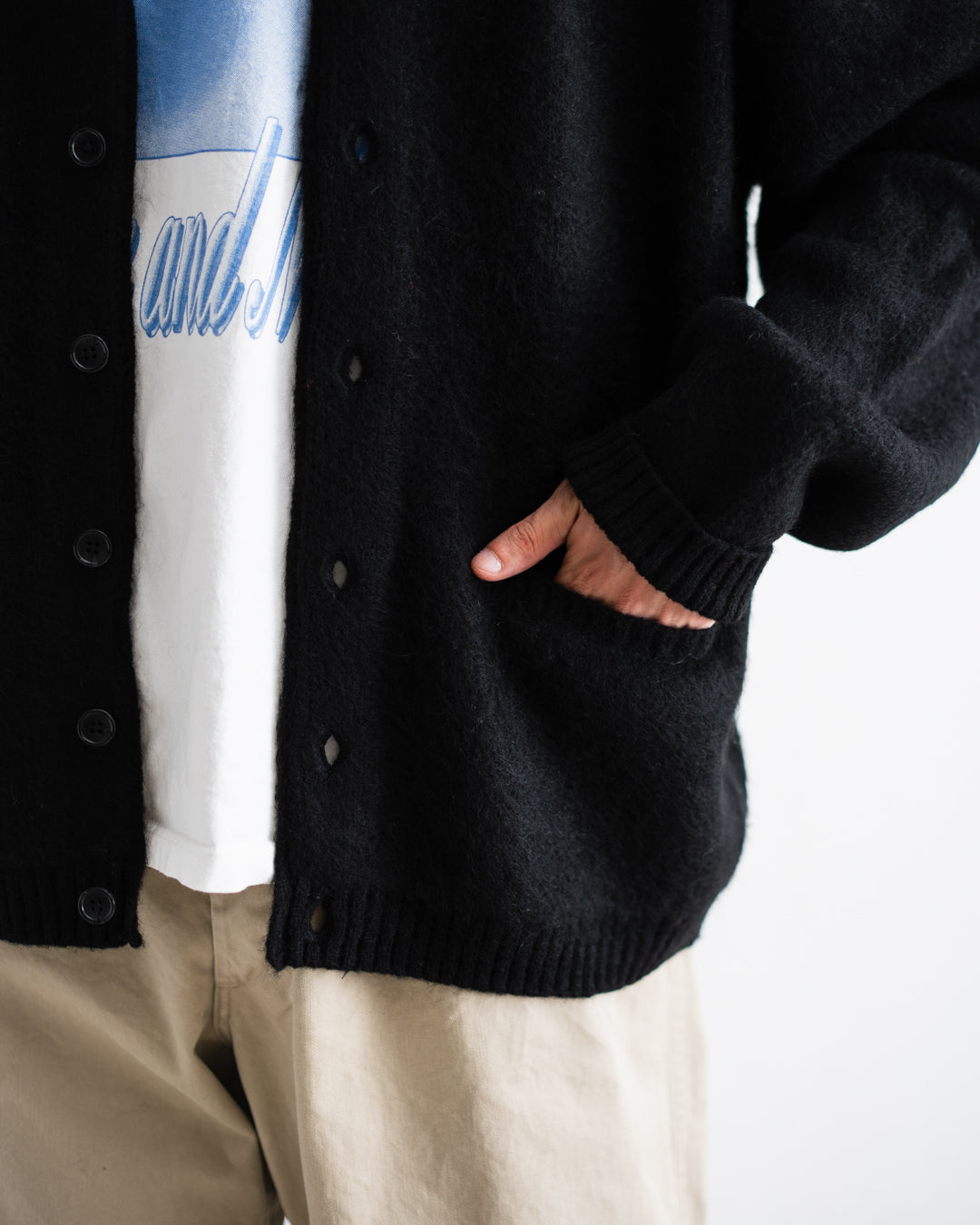 TOWNCRAFT MOHAIR SHAGGY CARDIGAN