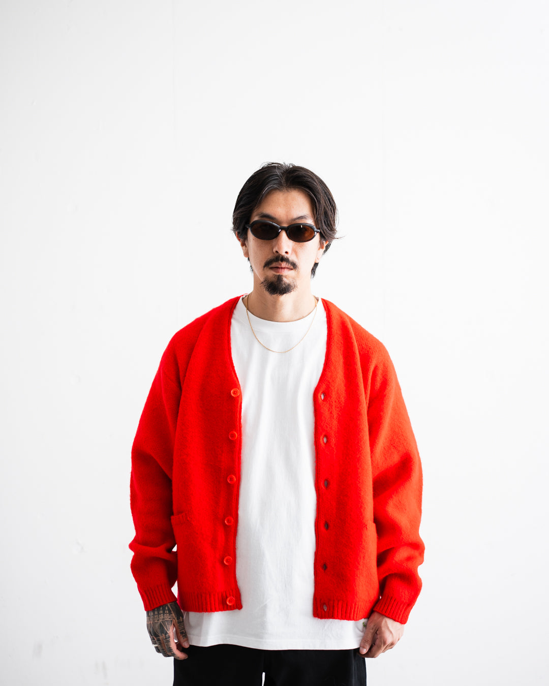 TOWNCRAFT MOHAIR SHAGGY CARDIGAN