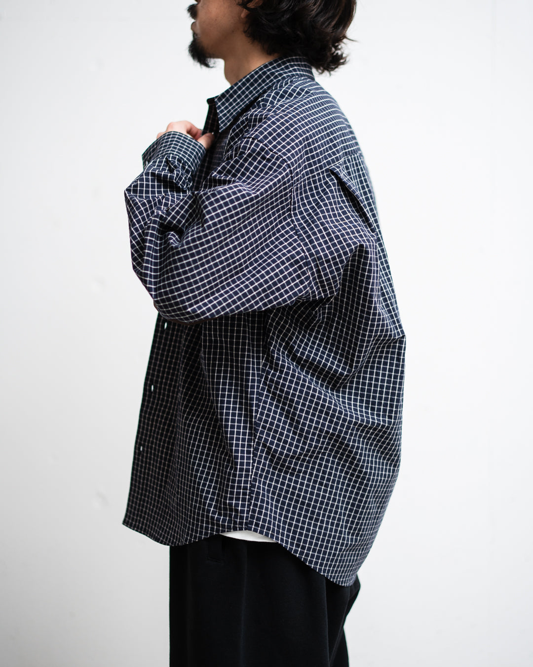 refomed  WRIST PATCH SLOUCH SHIRT "CHECK"