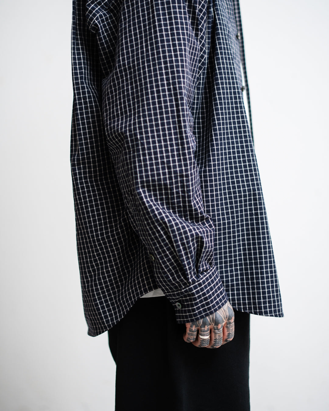 refomed  WRIST PATCH SLOUCH SHIRT "CHECK"