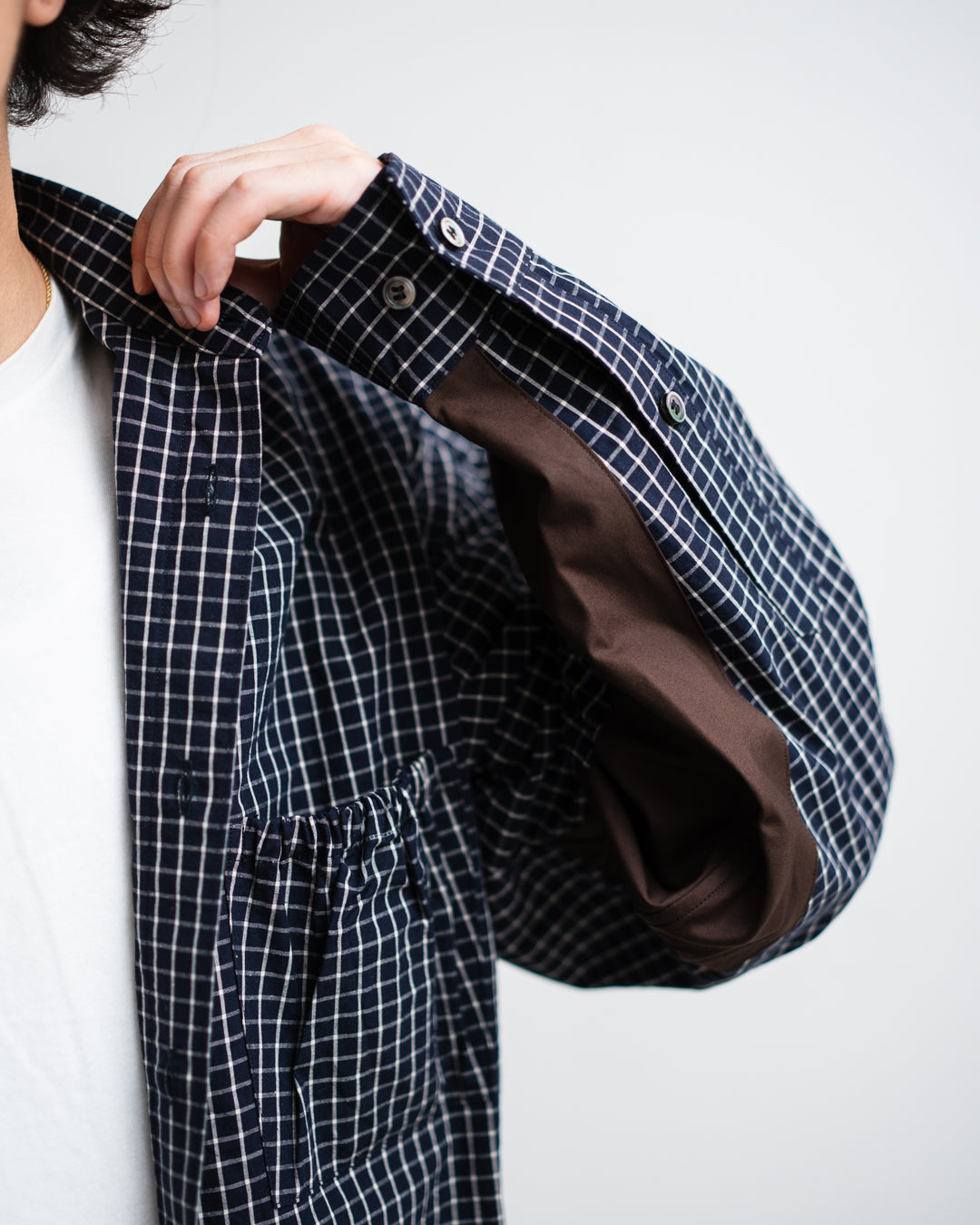 refomed  WRIST PATCH SLOUCH SHIRT "CHECK"