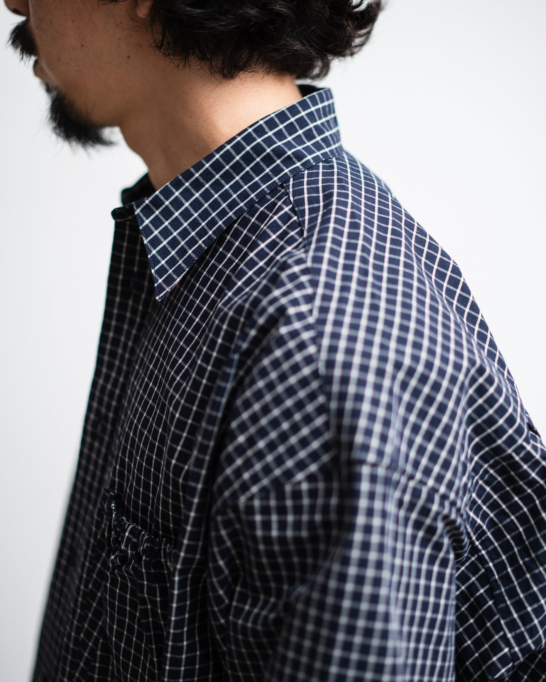 refomed  WRIST PATCH SLOUCH SHIRT "CHECK"