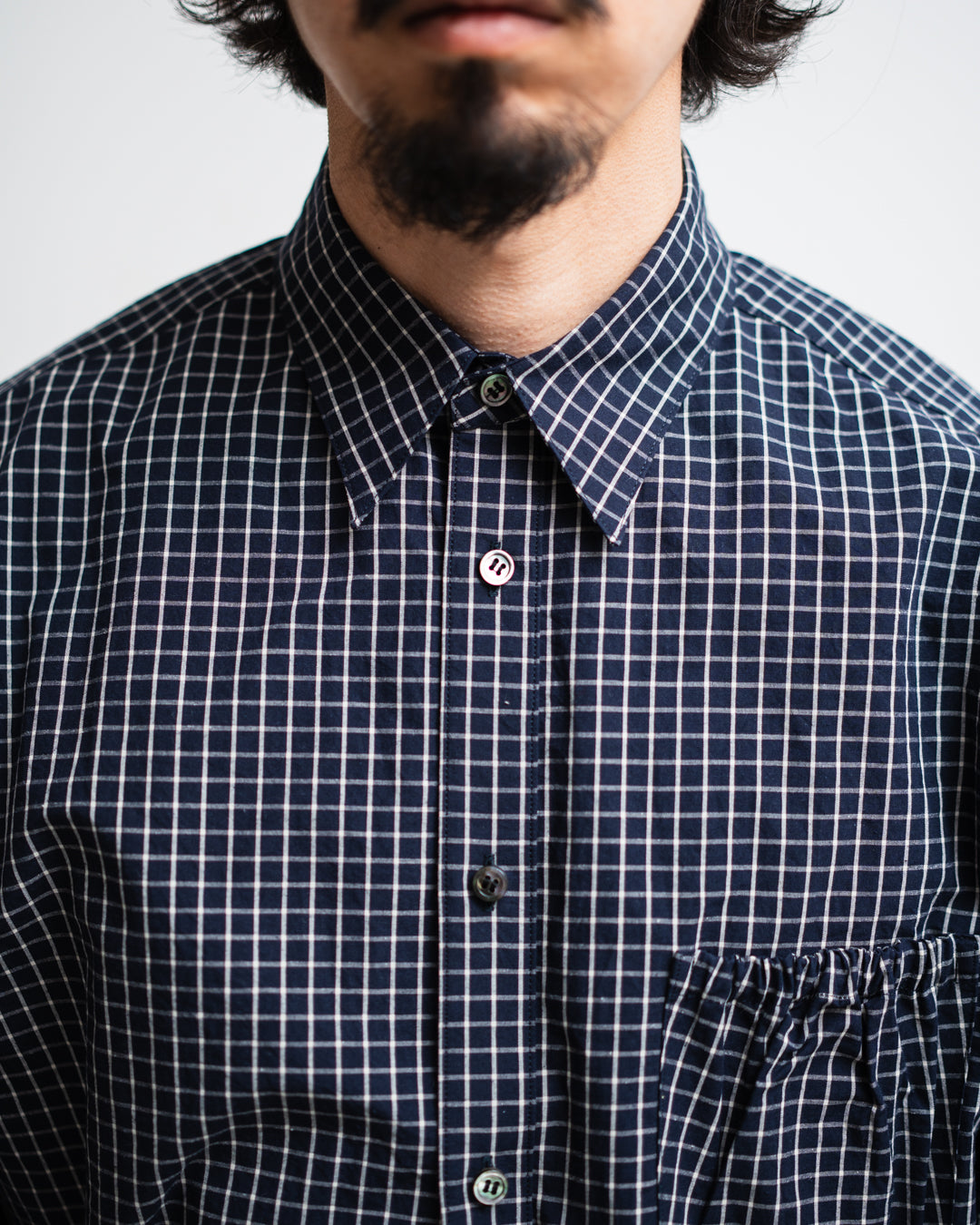 refomed  WRIST PATCH SLOUCH SHIRT "CHECK"