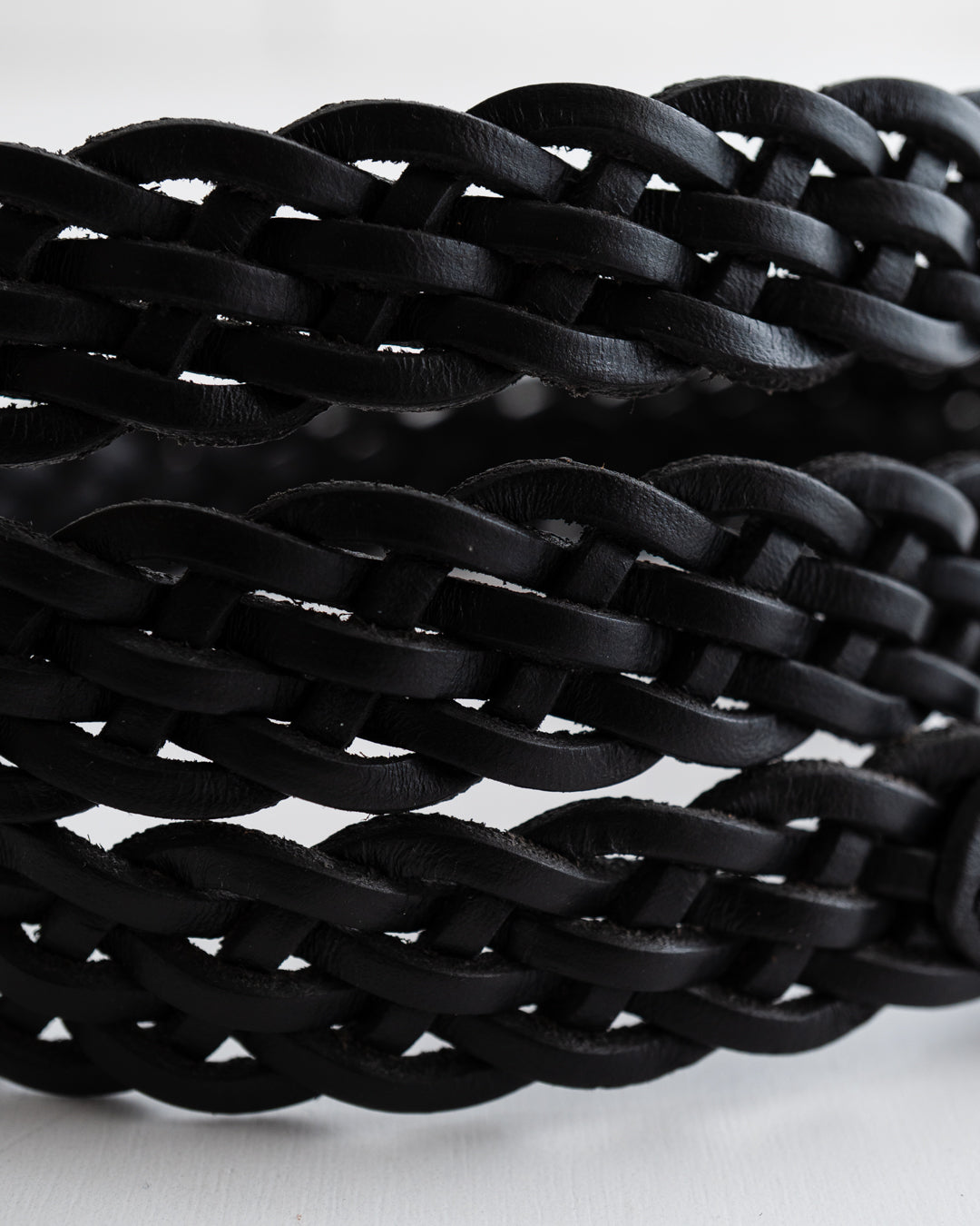 CCU NARROW MESH BELT - COW SKIN