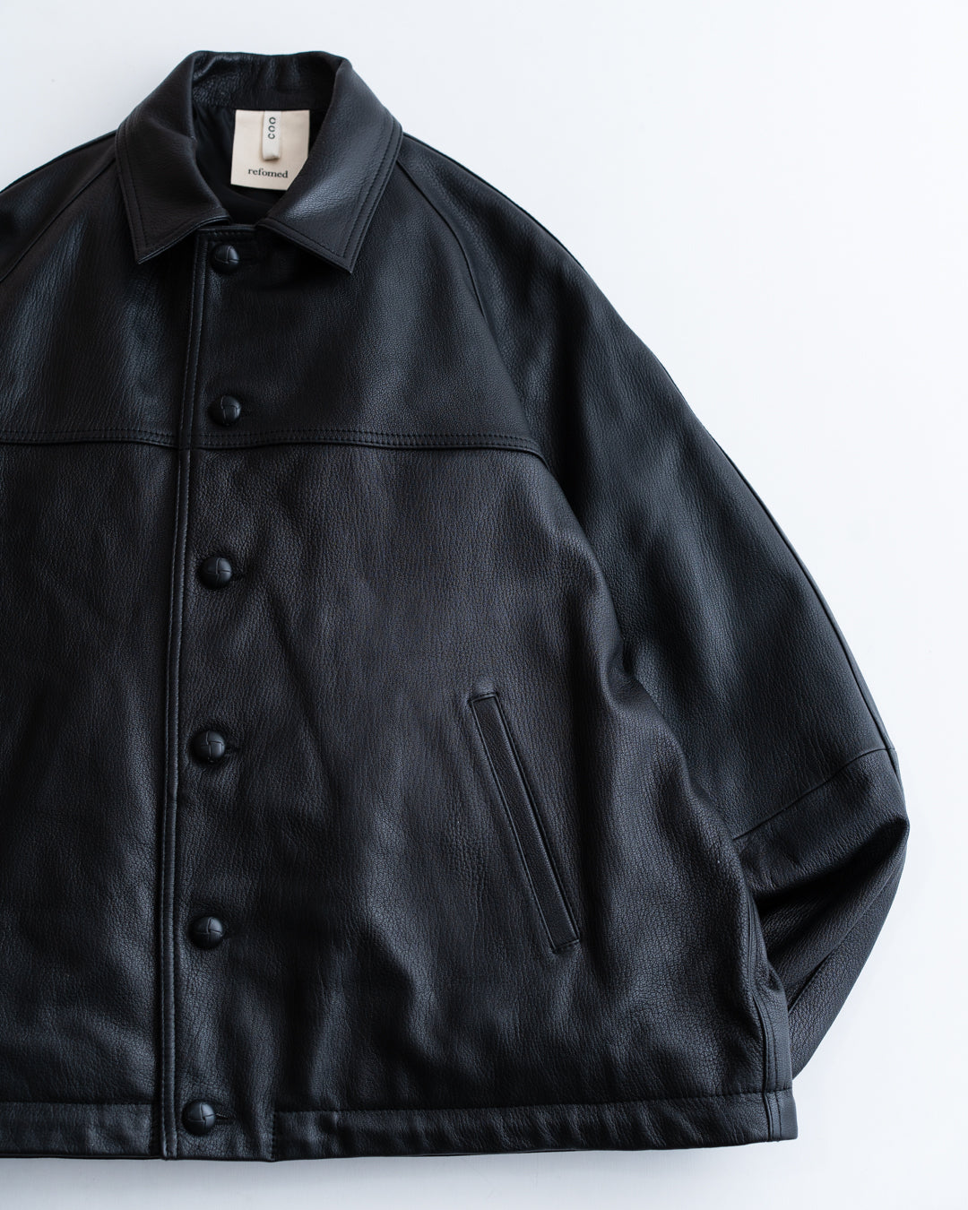 通販] refomed(リフォメッド) CCU LEATHER FORMAN JACKET 商品ページ