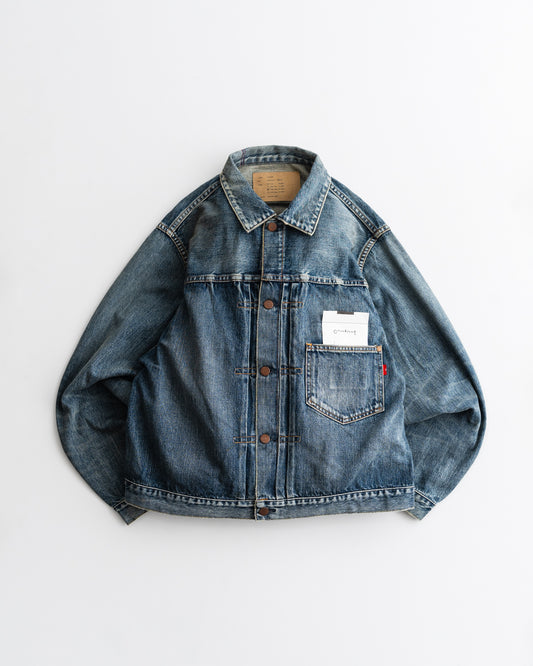 [LAST 1] ANACHRONORM FRONT TUCK DENIM JACKET INDIGO (FIVE YEAR WASH)