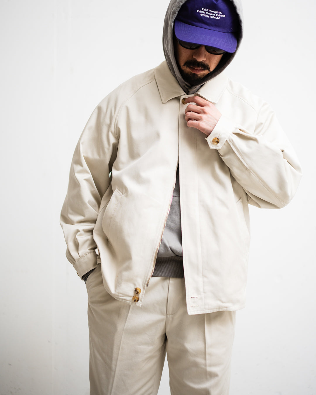 FOUNDOUR T/C TWILL ZIP UP BLOUSON